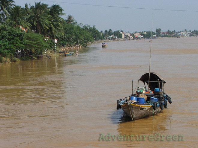 A boat on the Thu Bon River at Hoi An, Quang Nam, Vietnam