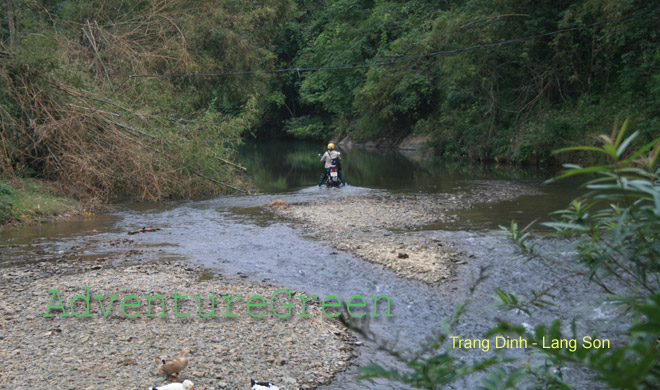 Crossing a river at Trang Dinh, Lang Son