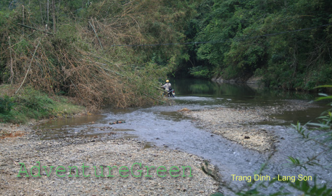 Crossing a river at Trang Dinh, Lang Son