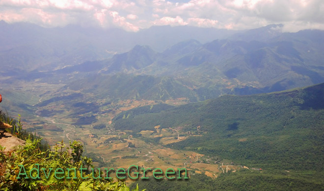 Muong Hum Valley viewed from the Lao Than Mountain trekking tour