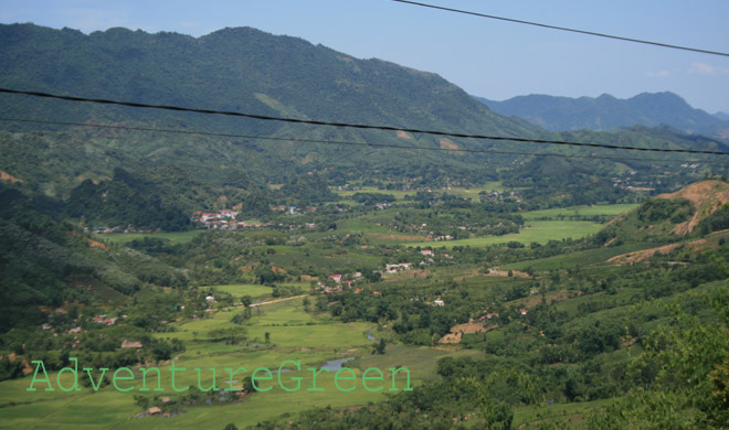 View of a valley from Deo Khe between Phu Tho and Son La