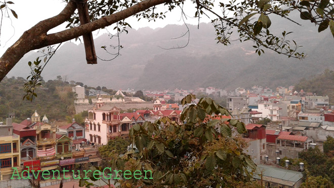 A panoramic view of the Moc Chau Town in the Moc Chau Plateau, Son La Province, Vietnam