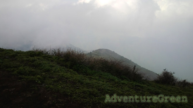 Foggy landscape at the summit of Ta Chi Nhu