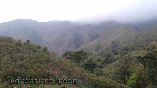 View looking up to the summit of Ta Chi Nhu