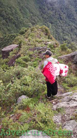 The most challenging part of the trek to the summit of Mount Ta Xua on Day1