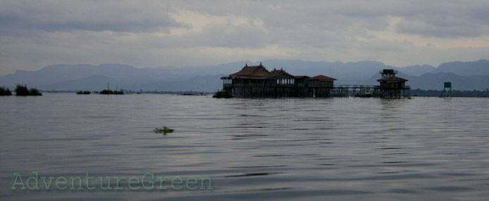 Floating houses on the Inle Lake