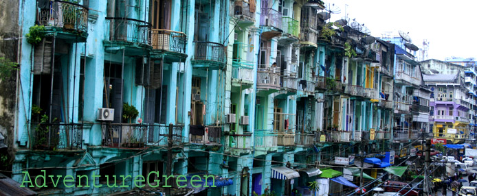 An old buidling at Yangon, Burma