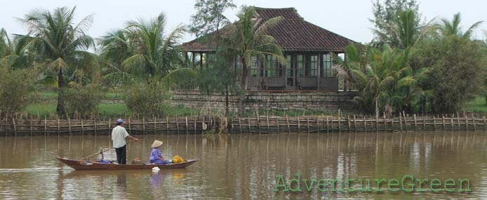 A little boat on th Thu Bon River, Hoi An, Vietnam