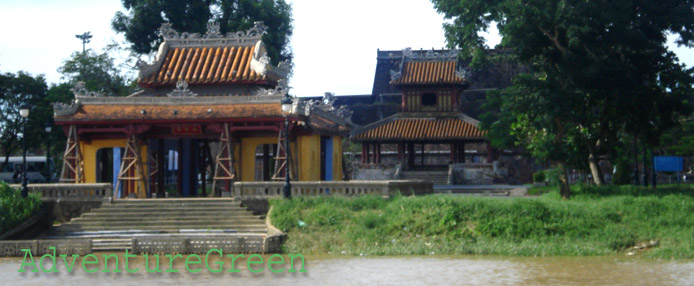 Phu Van Lau by the Perfume River at Hue, Vietnam