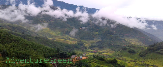 Cloud-covered mountains at Sang Ma Sao, Bat Xat, Lao Cai, Vietnam