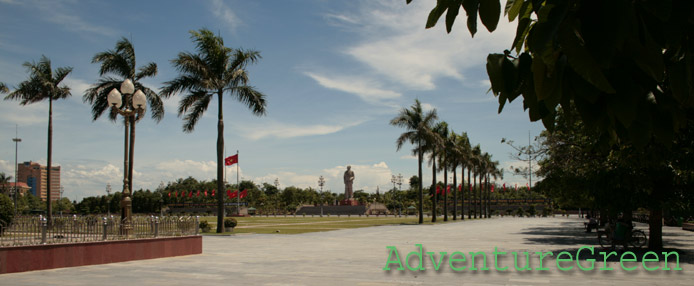A statue of Ho Chi Minh at a park in Vinh City, Nghe An