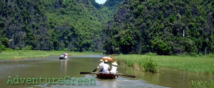 Rowing boats at Tam Coc, Ninh Binh
