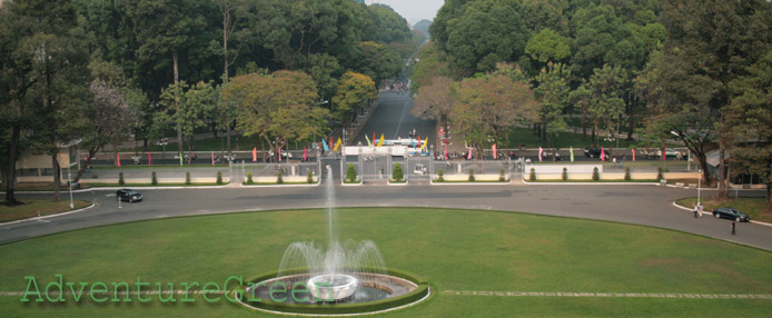 The leafy park in front of the Independence Palace in Saigon (or Ho Chi Minh City The leafy park in front of the Independence Palace in Saigon (or Ho Chi Minh City