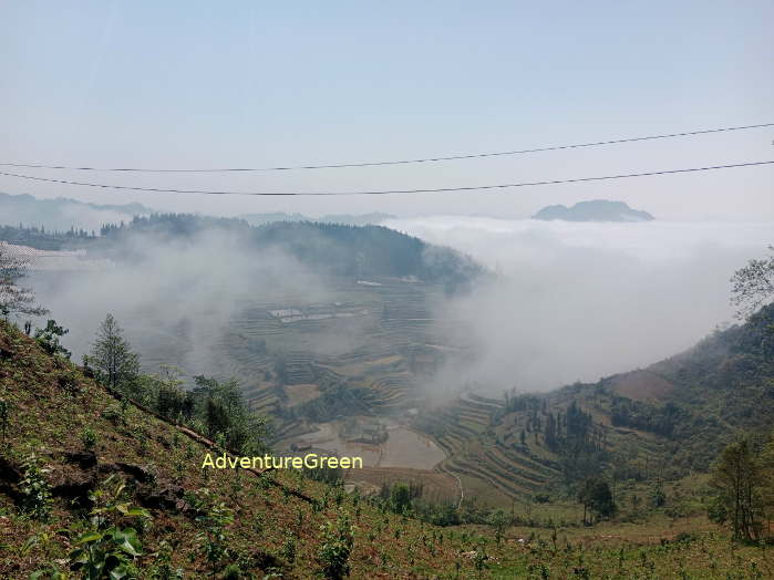 Sometimes it may get foggy on our trekking tour at Bac Ha