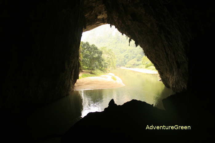 The Puong Cave on the Nang River in the Ba Be National Park in Bac Kan Province Vietnam