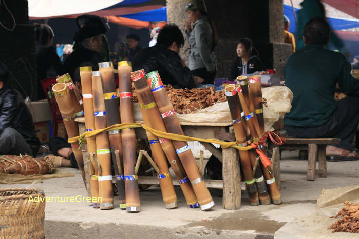 Water pipes for sales at the Dong Van Market
