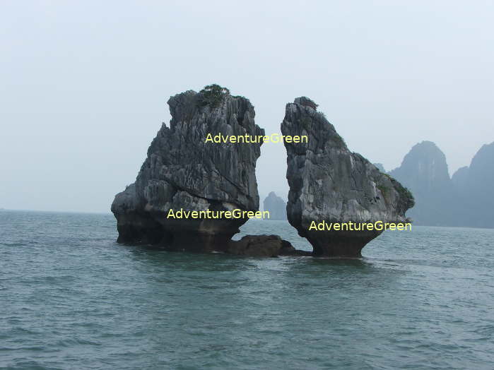 The Fighting Cocks Islet on Halong Bay