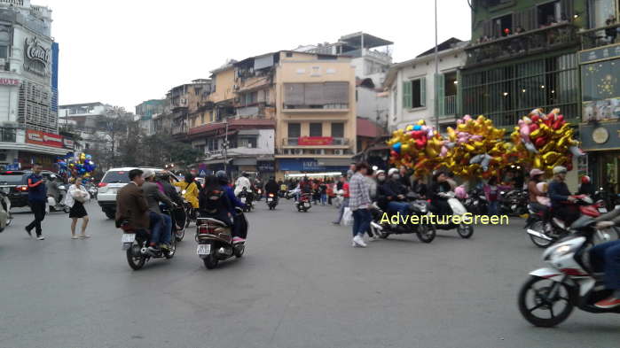 Streets in central Hanoi Vietnam