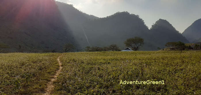 A great green pasture at the Hang Kia Valley