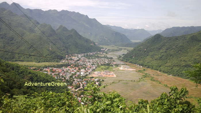 A panoramic view of the Mai Chau Valley from above