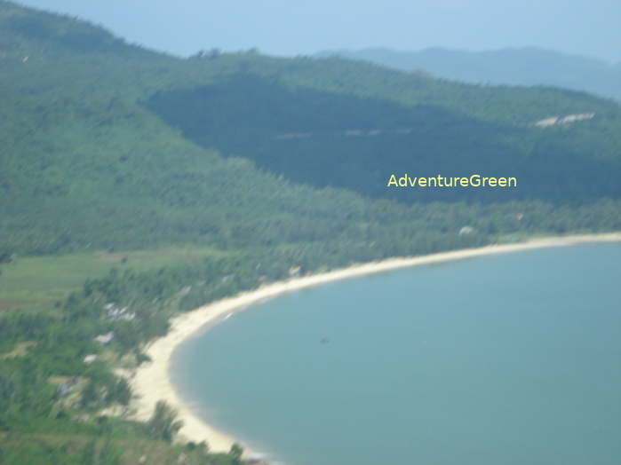 View of a beach at the base of the Hai Van Pass between Hue and Da Nang in central Vietnam