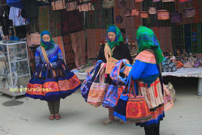 Three Hmong ladies at Bac Ha Sunday Market