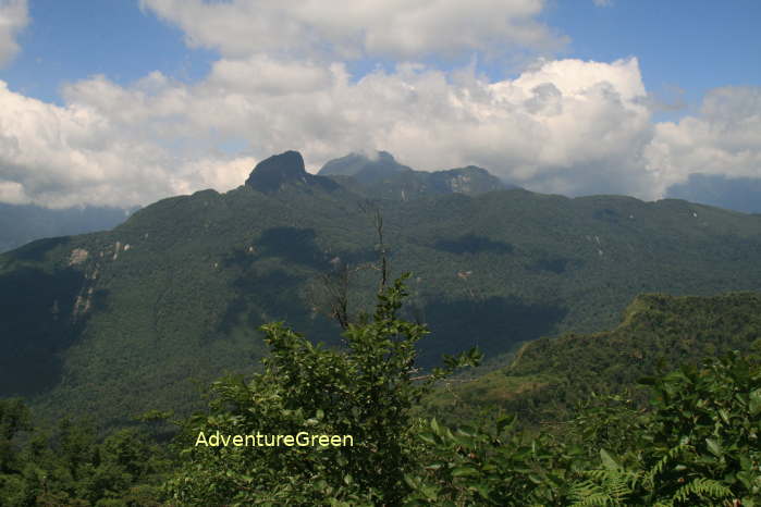 The Nhiu Co San Peak viewed from the Lao Than Mountain in Bat Xat, Lao Cai Province