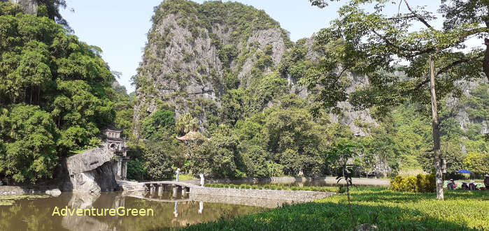 Lovely mountains at the Bich Dong Pagoda at Tam Coc in Ninh Binh Vietnam