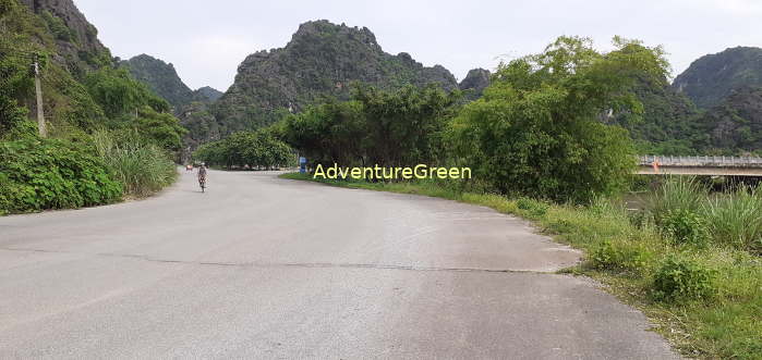 Scenic landscape on our bike tour from Cuc Phuong National Park to Tam Coc
