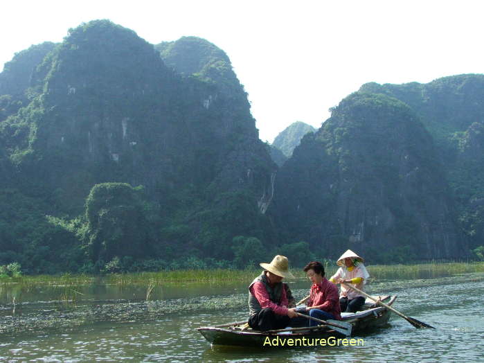 Rowing boat at Tam Coc, Ninh Binh Province, Vietnam
