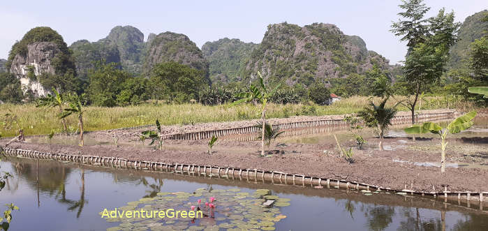 Scenic mountains at Tam Coc Ninh Binh Province