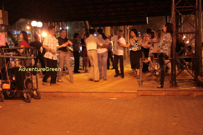 A dancing club in the Central Park in Saigon Ho Chi Minh City