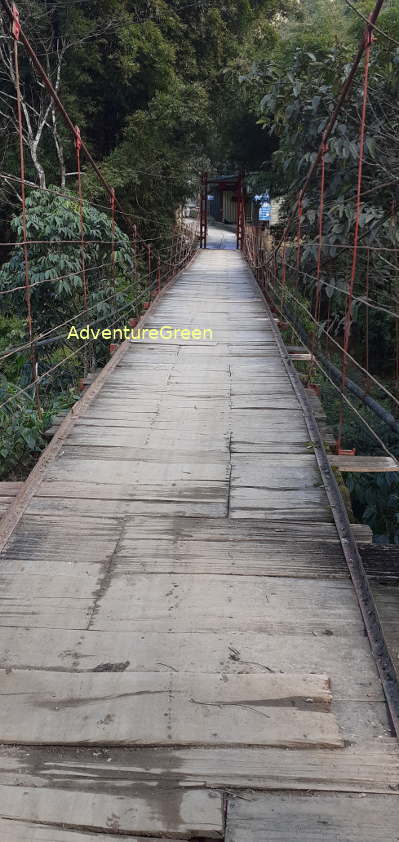 A suspension bridge near the Cat Cat Waterfall