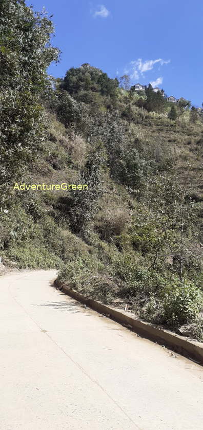 A view of mountain from the path to the Cat Cat Waterfall in Sapa