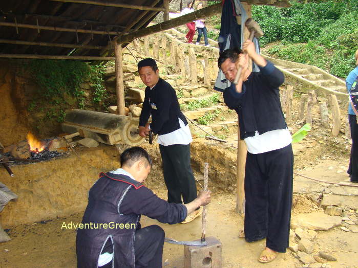 Black Hmong Blacksmiths at the Cat Cat Village in Sapa Vietnam