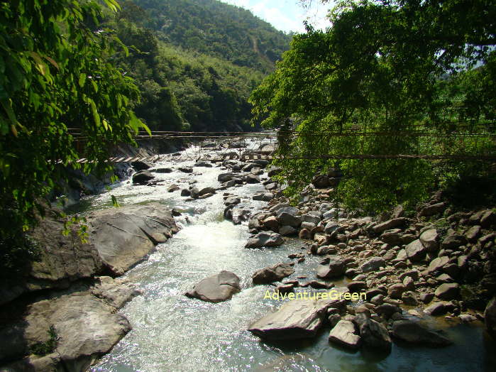 The suspension bridge where we hike through and uphill to Su Pan to take the car back 