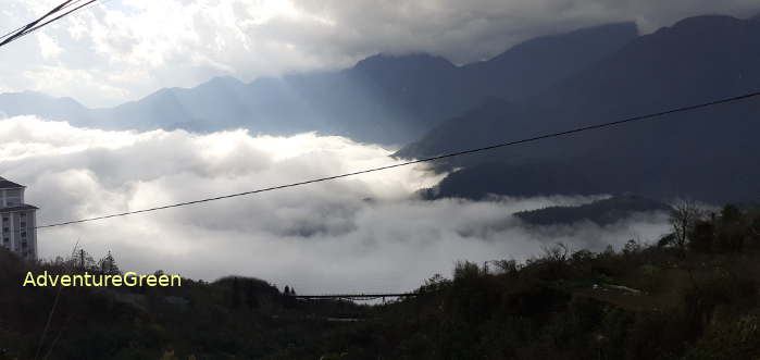 The Muong Hoa Valley covered in white clouds