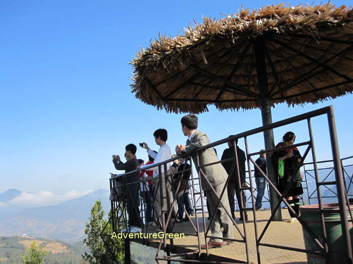 Observation tower at the Ham Rong Mountain in Sapa where you can get panoramic views of the stunning landscape