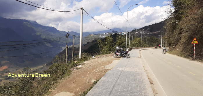 A view of Sapa Town from the road to the Muong Hoa Valley