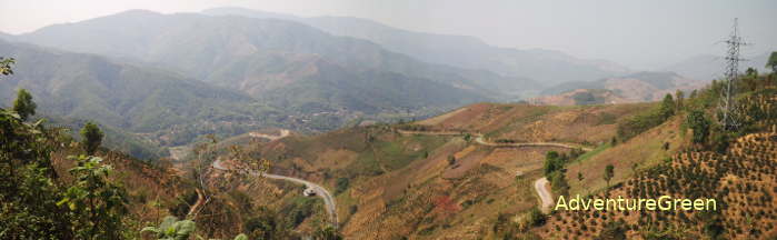 A panoramic view of the Pha Din Pass between Son La and Dien Bien