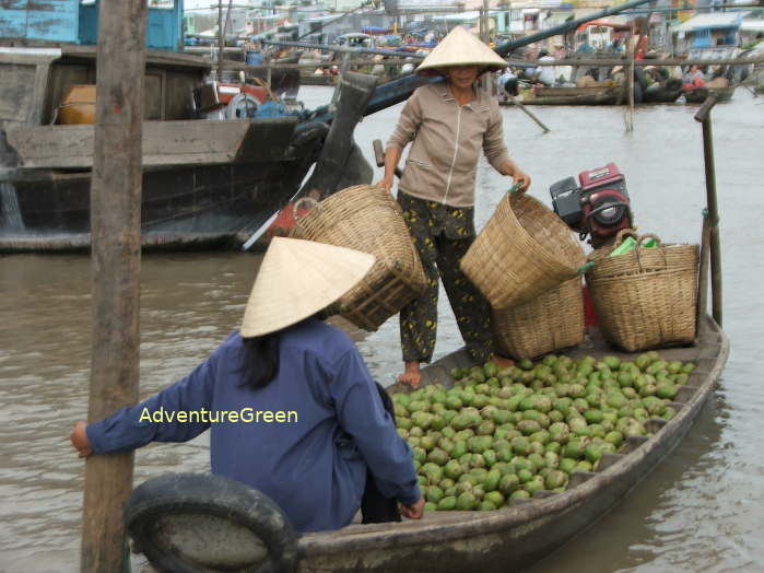 Cai Be Floating Market in Tien Giang Province, Mekong Delta in southern Vietnam