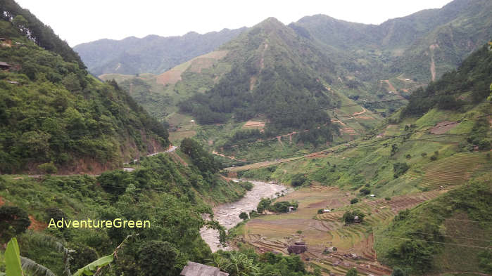 The tiny road amid sublime mountains at Tram Tau District, Yen Bai Province