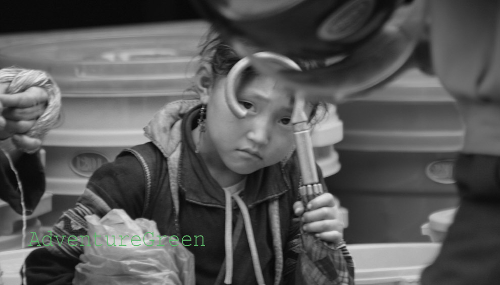 A Black Hmong little girl in Sapa